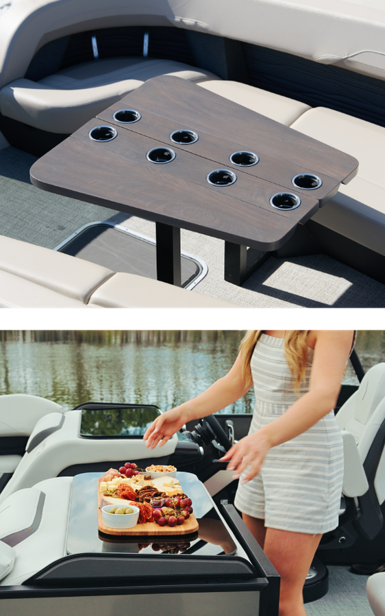 Flamingo Pontoons - GeminiTable and Serving Shields - For Sale near Lake Wallenpaupack, PA